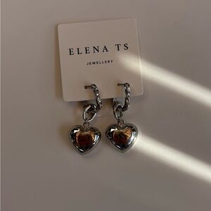 145 Silver Heart Hoop Earrings